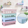 1 Piece Plastic Bathroom Kitchen Storage Organize Shelf Rack Bathroom Shelves Shower Caddy Basket with Wall Mounted. 