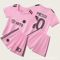Miami Messi Jersey Children's Soccer Kit Set C Argentina World Cup Team Uniform for Girls and Boys Elementary School Students. 