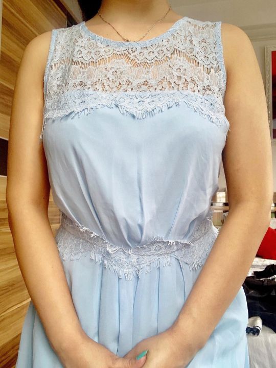Zalora%20Bridesmaid%20Lace%20Insert%20Dress/%20Sky%20blue%20dress%20-%20Image%203