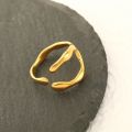 Gold hoop made creative stainless steel fashion geometric handmade irregular ring ladies silver ring. 