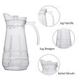 Deli Glass Water Jug with Lid Glass Pitcher Hot Water Jug Milk Carafe Glass Water Jug for Dining Table (Pack of 01) (Pitcher Glass JUG 1700ML). 