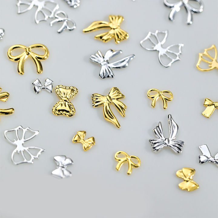 50pcs%20Metal%20Alloy%20Bowknot%20Nails%20Art%20Decoration%20Silver%20Gold%20Nail%20Charms%20DIY%20Manicure%20Design%20Jewelry%20Accessories%20Tools%20XINYAN%20-%20Image%202