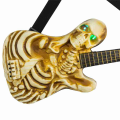 (GGBR) Lighted Rockin' Skeleton Guitar with Sound Halloween Decoration Halloween Skull Electric Guitar Pendant Props. 