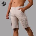 Wraon Light Cream Solid Premium Cotton Box Half Pant For Men - Fashion | Half Pants For Men | Men's Wear | Cotton Pants |. 