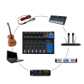 BOMGE F7 Bluetooth Portable Audio Mixer  DJ Sound Mixing Console MP3 Jack 48V Power for Computer Recording, 7-Channel Bands Mixing Boards For Studio Recording. 