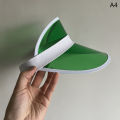 Summer Sun Hat Transparent Visor Clear Plastic PVC Anti-UV Sunscreen Cap Muqin. 