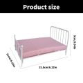 Creative :12 Scale Dollhouse Bed Frame With Mattress Doll Bed Furniture Bedroom Scene Play House Mini Bed Model DIY Toy. 