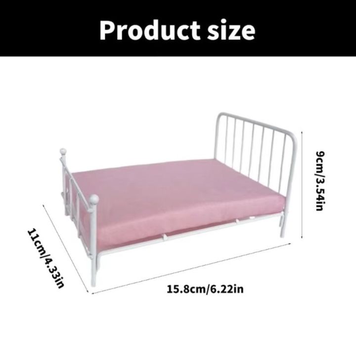 Creative%20:12%20Scale%20Dollhouse%20Bed%20Frame%20With%20Mattress%20Doll%20Bed%20Furniture%20Bedroom%20Scene%20Play%20House%20Mini%20Bed%20Model%20DIY%20Toy%20-%20Image%202