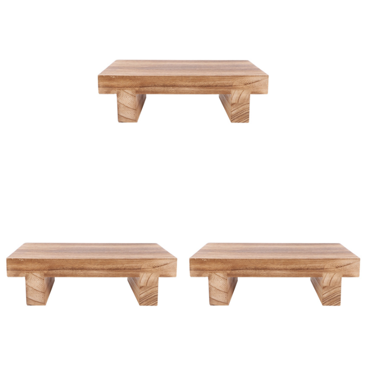 OUMERY 3X Wooden Step Stool for Adults, Bed Stool for High Beds, Kitchen, Bathroom, Closet, Great Wood Step Stool for Adults