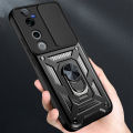 Vantime for Vivo V40 / V40 Pro 5G Case Hard Sliding Lens Protect Stand Holder Back Cover. 