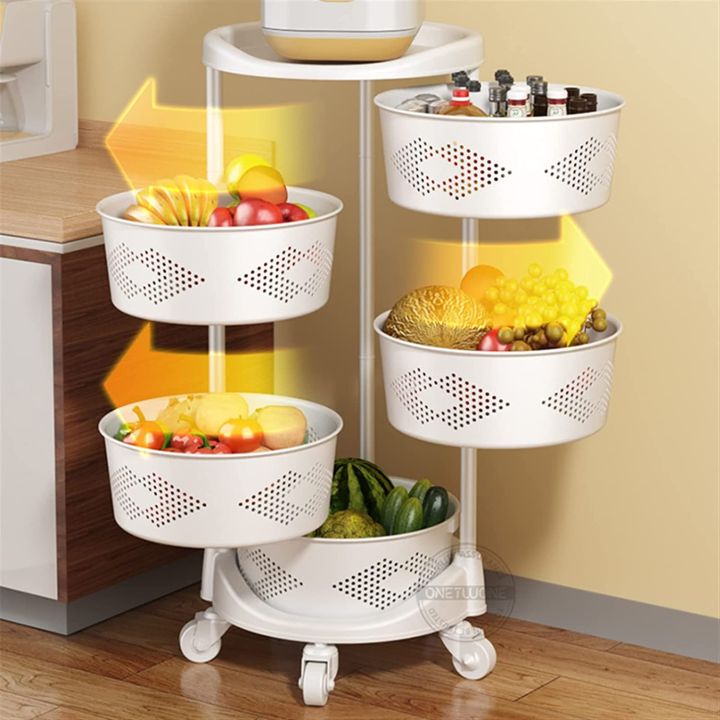5%20Layer%20Plastic%20Round%20Rotating%20Fruit%20Vegetable%20Kitchen%20Home%20Storage%20Basket%20Shelf%20-%20Image%202