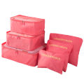 Travel Storage Printed Clothes Packing Cubes Space Savers Bags Cosmetics/Underwear/ Socks/Shoes Organizer Pouch Pack of 6. 