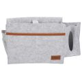 OUMERY Bedside Organizer, Felt Bed Storage with Tissue Box and Water Bottle Holder, Magazine Phone Tablet - Light Gray. 