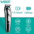 VGR V-055 Professional Cordless Hair Trimmer & Shaver for Men – Waterproof T-Blade Beard & Hair Clipper | Rechargeable Grooming Kit with USB Fast Charging | Precision Trimmer for Men | Adjustable Length | Portable Electric Shaver | Lightweight. 