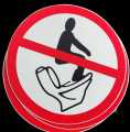 "Warning Do Not Step on Toilet Seat" Sticker For Office Home And Restaurant Wall, 1pcs 11/11cm - 2 piece. 