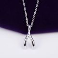 Poputton Fashion Kpop Wishbone Pendant Necklace Women Dogeared Wish Silver Plated Chain Necklace Collier Femme 2023 Jewelry. 