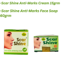 Scar Shine Anti-Marks Cream 12grm + Scar Shine Anti-Marks Face Soap 60grm Combo. 