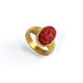 Golden Red Ganesh Design Panchdhatu Ring For Men And Women - Sp Jewellers. 