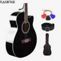 Kadence Frontier Series,Black Acoustic Guitar With Die Cast Keys Combo (Bag, Strap, Strings and 3 picks). 