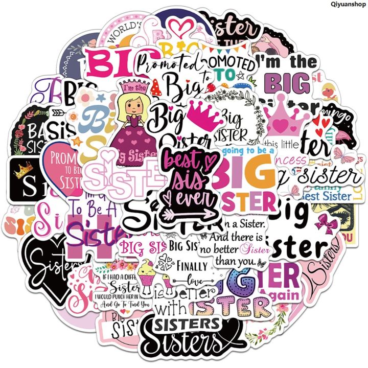 Siblings Sticker QiyuanshopFashion 50Pcs Big Sister Stickers for Water Bottle and Laptop ...