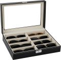 Sunglasses Organizer Box 8 Grids Storage Case for Optical Glasses UV400 Protection. 