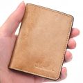 Fashion Brown Credit Card Bag Ultra-thin Mini Money Bag Cash Clip Coin Purse Business Card Holder Men Wallet ID Card Cover. 