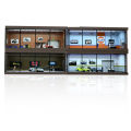 Diorama 1/64 Scale Car Garage Model LED Lighting City Street View Car Parking Lot Model Car Showroom Scene Model Display Collection Toy Gift. 