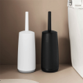 Durable Soft Bristle Toilet Brush With Base Long Handle Standing Base Bathroom Cleaning Tool Space Saving Anti Drip Toilet Brush Set Deep Cleaning. 