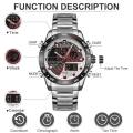 NAVIFORCE NF9171 Dual Movement Digital Analog Function Quartz Watch - Silver. 