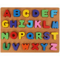 Colorful Wooden Capital English Alphabets (ABCD) Learning & Educational Puzzle Block Board, Montessori Toy for Baby. 