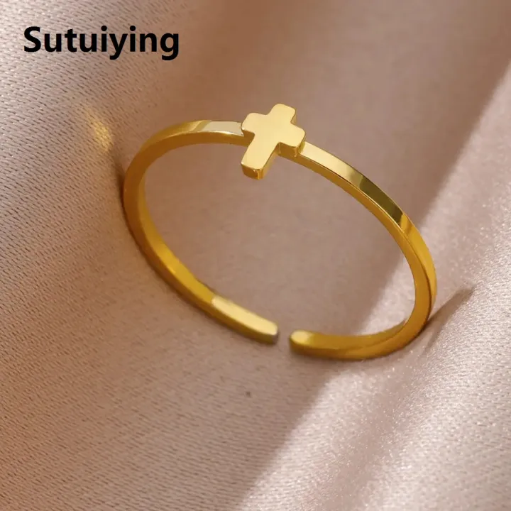 Sutuiying%20Stainless%20Steel%20Rings%20for%20Women%20Jewelry%20Accessories%20Simple%20Vintage%20Decoration%20Moon%20Sun%20Star%20Heart%20Flame%20Cross%20Adjustable%20Ring%20-%20Image%205