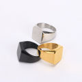 【Fashion-forward】Glow Square 17 17 Simple Ring Personalized Popular Trendy Men's Titanium Steel Unisex. 