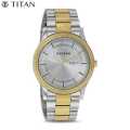 Titan 1650BM03 Silver Dial Stainless Steel Strap Watch For Men. 