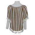 Deal Jeans  Brown Striped Top. 