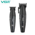 VGR 640 Professional Hair Clippers Cordless Barber Clippers and Trimmers Set Zero Gap T-Blade Hair Cutting Kit, DLC Coated with LED Display(Black). 
