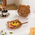 Transparent Cute Cartoon Shape Bear Spit Bone Dish Desktop Trash Tray. 
