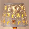 Openwork Style Floor Standing Living Room Drum Sun Moon Star Hollow Lampshade Metal Replacement Ethereon Lampshade Flower Lampshade Bedroom Heavy Duty Replacement Table Lamp Decorative Lampshade. 