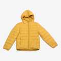 Yellow Color Down Jacket With Hood For Girl. 