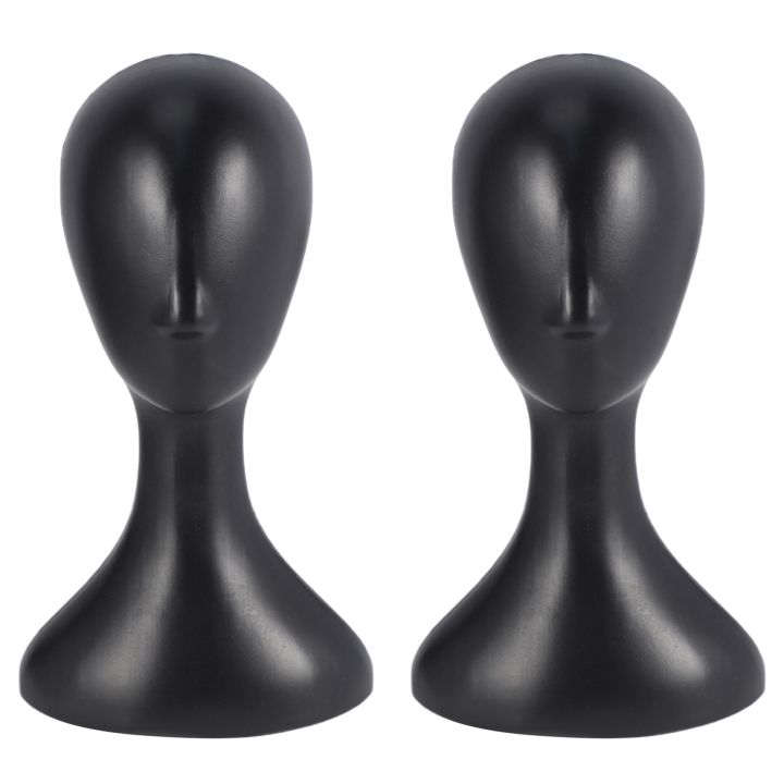 2X Lady High Plastic Wig Female Model Black