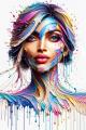 Abstract Color Fusion Fluid Aesthetic Art Poster Print Graffiti Color Woman Portrait Canvas Painting Living Room Wall Home Decor. 