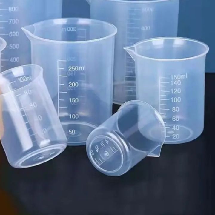 1Pcs Transparent Measuring Cups For Kitchen Laboratory Test Beaker With Scale 50/100/250ML Clear Plastic Mixing Cups