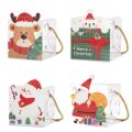 5Pcs Cute Cartoon Christmas Gifts Bag Elk Transparent Christmas Tote Bags Portable Storage Gifts Wrap Handbag Snack. 