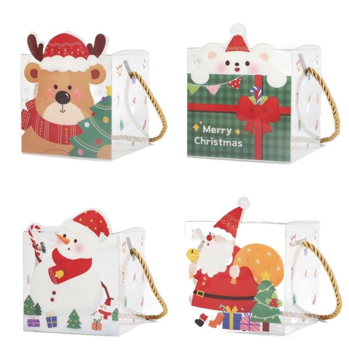 5Pcs%20Cute%20Cartoon%20Christmas%20Gifts%20Bag%20Elk%20Transparent%20Christmas%20Tote%20Bags%20Portable%20Storage%20Gifts%20Wrap%20Handbag%20Snack%20-%20Image%203