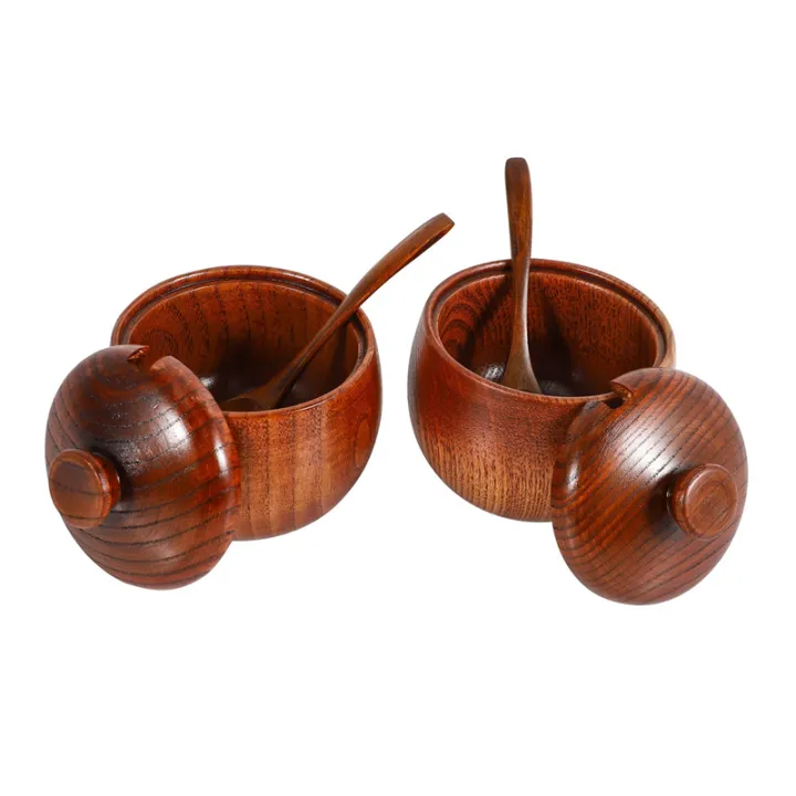 FORIDE%204Pcs%20Spice%20Jar%20Seasoning%20Can%20with%20Lid%20Spoon%20Wood%20Spice%20Storage%20Box%20Sugar%20Pot%20Salt%20Jars%20Kitchen%20Storage%20Jars%20-%20Image%202