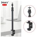 JMARY MT-49 Adjustable Table Clamp Tabletop Stand – 3-Section Adjustable Height, 360° Swivel Head, Clamp Mount, 1/4” Screw for Camera/Phone/Light. 