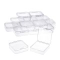 16 Pack Clear Plastic Beads Storage Containers Box with Hinged Lid for Small Items, Diamond, Beads (2.2X2.2X0.79In). 