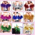 4pcs/2pairs Plastic handle Fancy Competition Flower Cheerleading Cheering Ball Cheerleader Pompoms Club Sport Supplies Dance Party Decorator. 