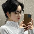 Thick Frame Stylish Large Frame without Degrees Plain Glasses for Bare Face Men's Trendy Big Face High-Profile Figure Spectacle Frame Women's with Myopic Glasses Option. 