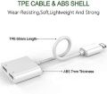 2-In-1 Lighting Splitter Adapter, Dual Lighting Headphone Audio And Charge Adapter Compatible. 