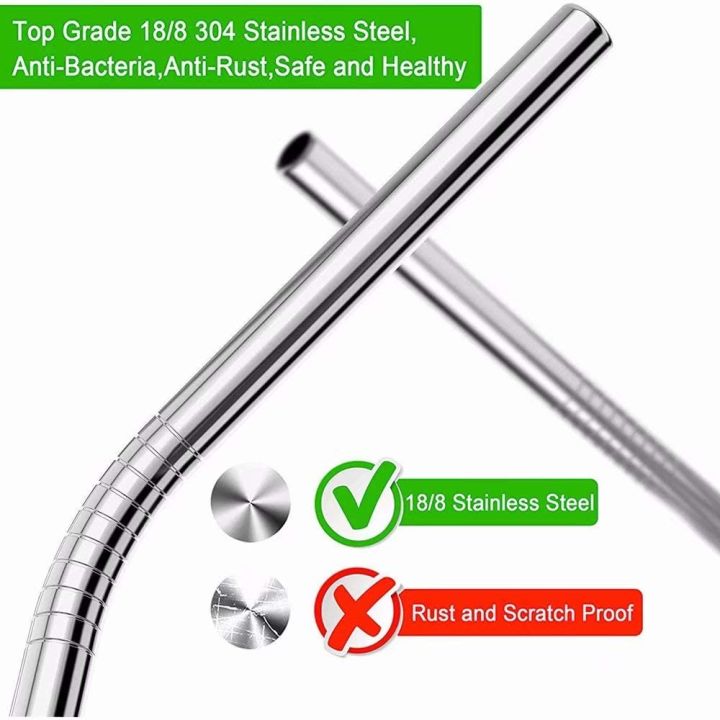 4Pcs%20Silver%2012mm%20Reusable%20Metal%20Straws%20with%202%20Brush%20304%20Stainless%20Steel%20Straws%20Set%20Bar%20Drinking%20Bent%20Straw%20Large%20-%20Image%208